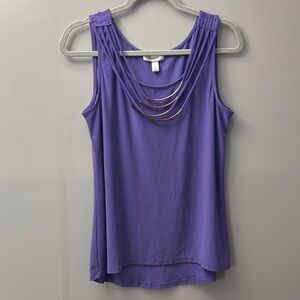 Purple Sleeveless Top with Chain Detail
